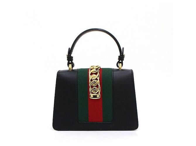 Gucci Black Leather Mini Sylvie Shoulder Bag and Crossbody - view 5