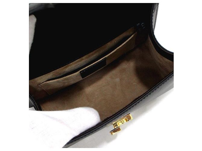Gucci Black Leather Mini Sylvie Shoulder Bag and Crossbody - view 7