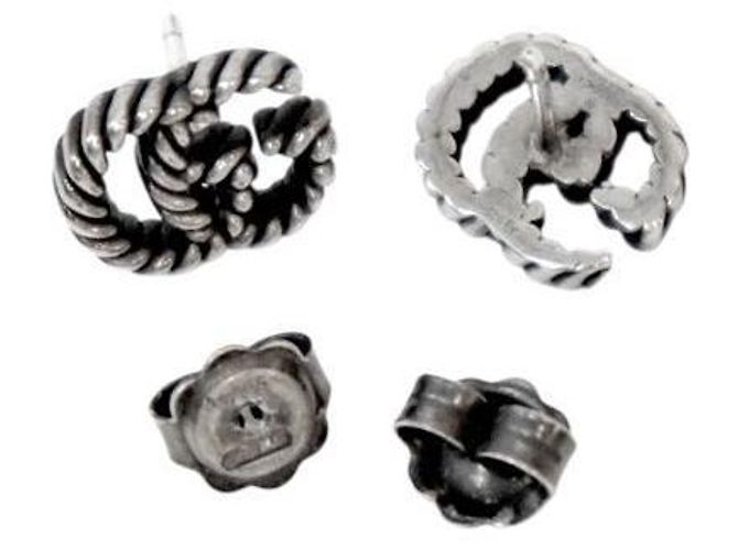 Gucci Orecchini in argento a doppia catena - vista 4
