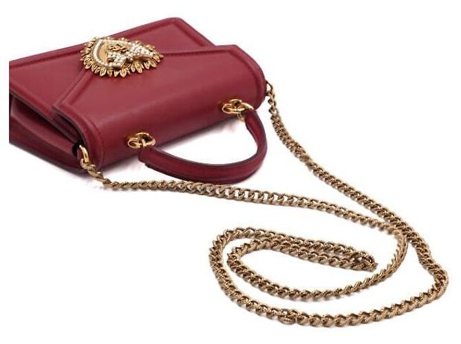 Dolce & Gabbana Picca borsa Devotion con manico superiore e logo cuore in vitello rosso - vista 12