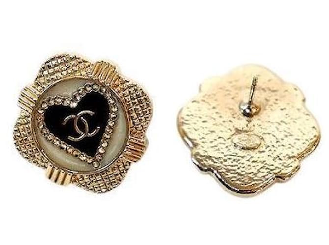 Chanel Orecchini Heart CC Gold Nero - vista 4
