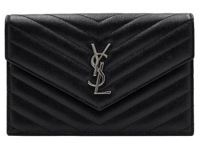Saint Laurent Borsa a tracolla Monogram Envelope Cassandre WOC Black Gold Chain - vista 2