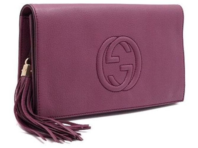 Gucci Clutch con patta Soho con nappe e logo intrecciato - vista 3