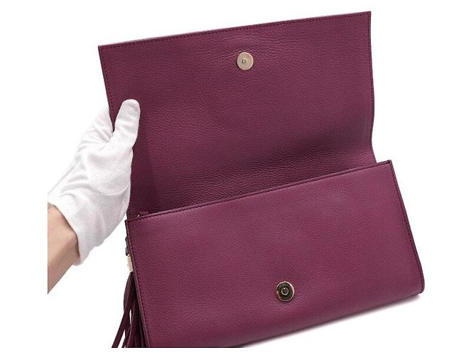 Gucci Clutch con patta Soho con nappe e logo intrecciato - vista 5