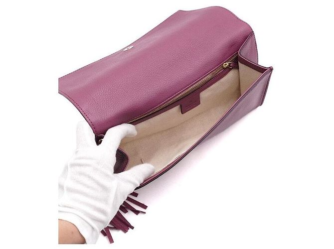 Gucci Clutch con patta Soho con nappe e logo intrecciato - vista 6