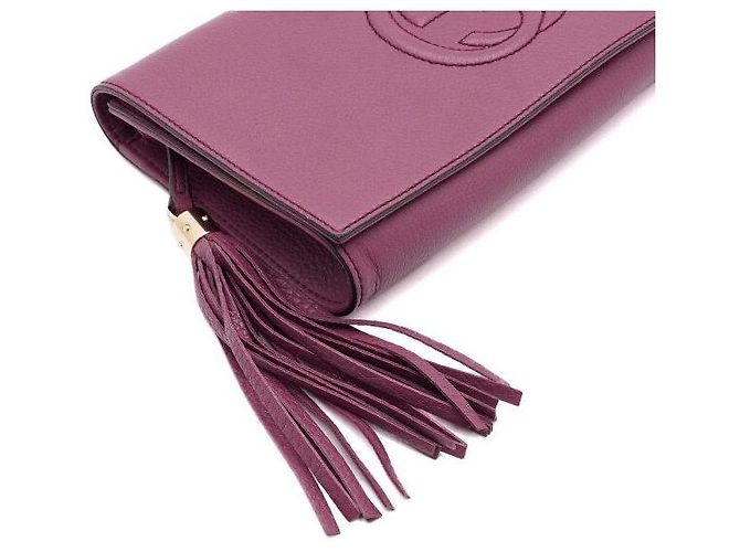 Gucci Clutch con patta Soho con nappe e logo intrecciato - vista 9