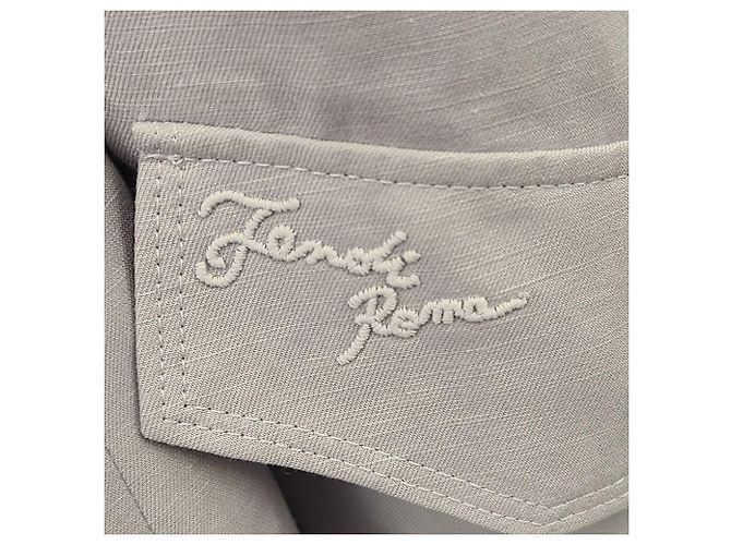 Fendi Giacca semplice in lino Bianco - vista 7