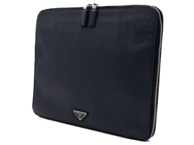 Prada Custodia per laptop in Saffiano Blu - vista 2