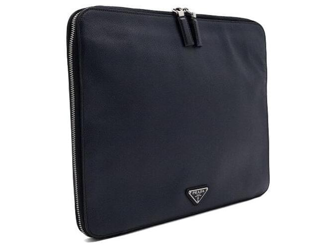 Prada Custodia per laptop in Saffiano Blu - vista 3
