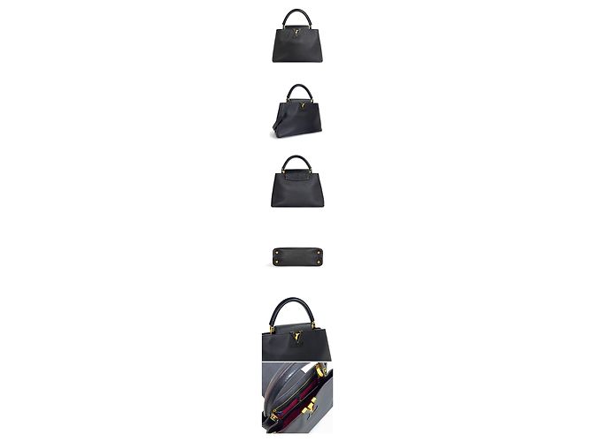 Louis Vuitton Capucines MM Black Taurillon Nero - vista 2