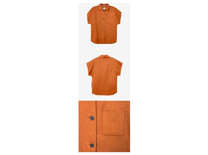 Hermès Ärmellose Kaschmirjacke Orange - Ansicht 2