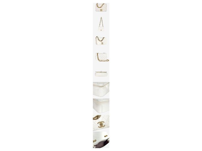 Chanel Borsa a patta CC White Gold Hardware Bianco - vista 2