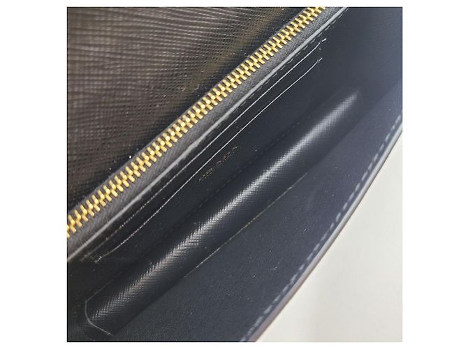 Prada Borsa crossbody Saffiano Shine Strap con catena Nero - vista 11