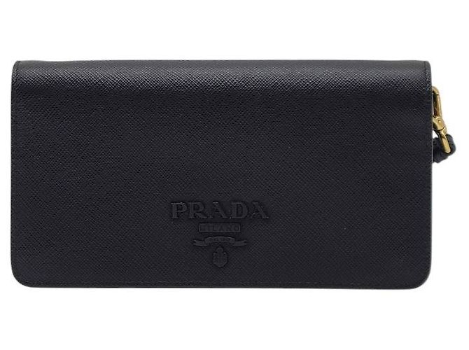 Prada Borsa crossbody Saffiano Shine Strap con catena Nero - vista 5