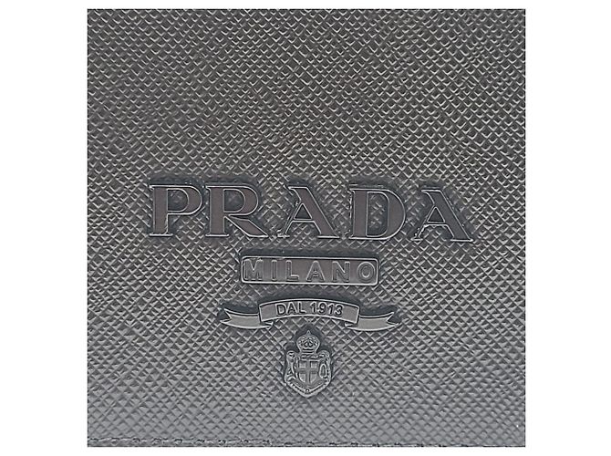 Prada Borsa crossbody Saffiano Shine Strap con catena Nero - vista 6