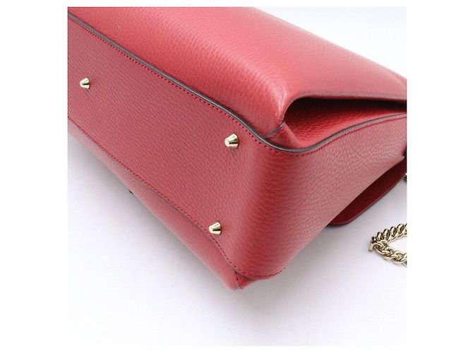 Gucci Borsa a tracolla e a spalla rossa con manico e catena Interlocking GG - vista 7
