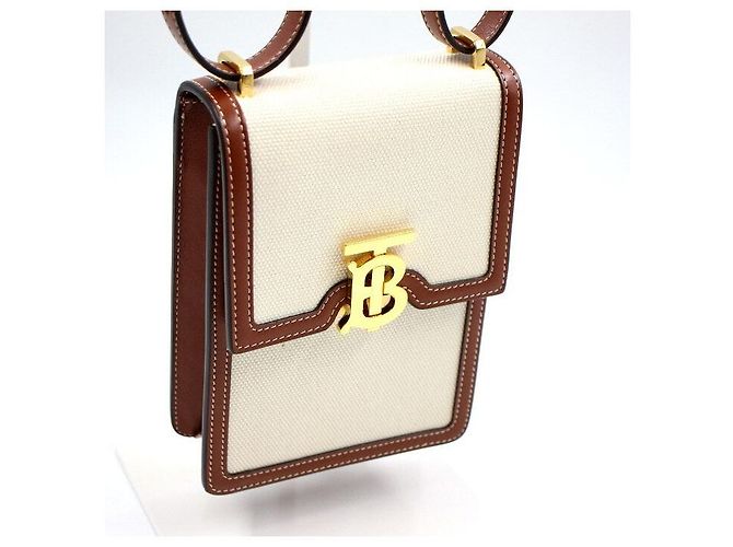 Burberry Borsa a tracolla e crossbody Robin in pelle e tela di cotone Marrone - vista 5