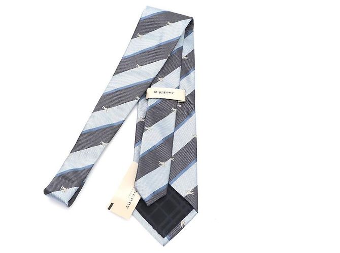 Cravatta Burberry in seta blu - vista 4