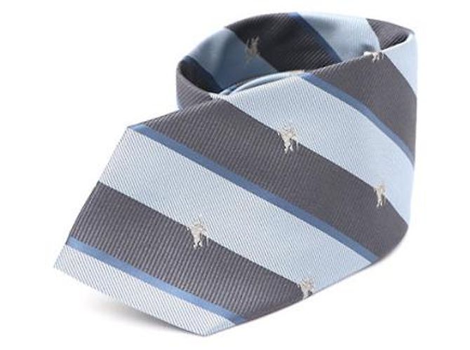 Cravatta Burberry in seta blu - vista 6