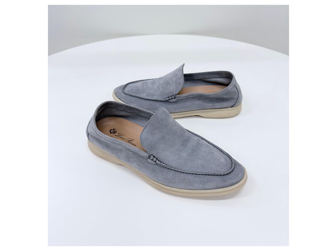 Loro Piana Mocassini in camoscio Summer Walk Grigio Marrone - vista 2
