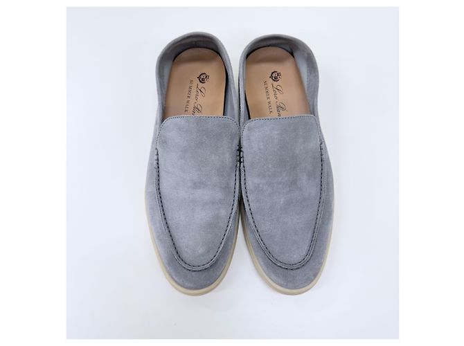 Loro Piana Mocassini in camoscio Summer Walk Grigio Marrone - vista 6