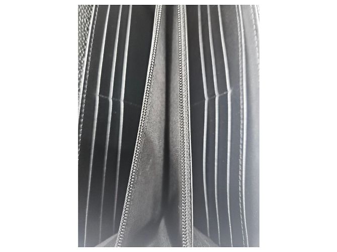 Chanel Boy Caviar Chevron lange Geldbörse in Schwarz mit silbernem Rand - Ansicht 8