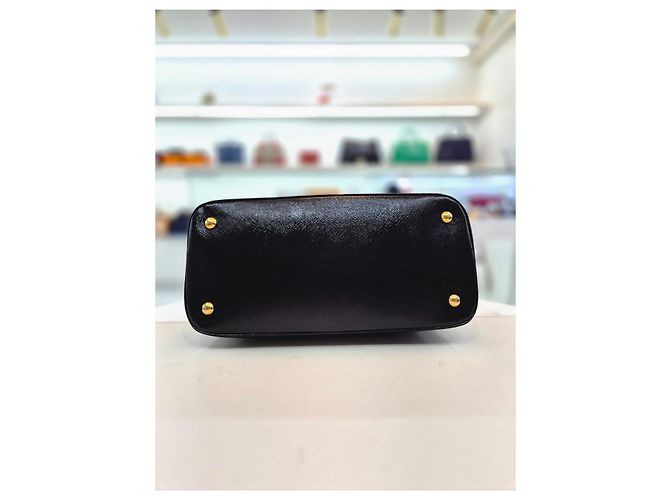 Prada Borsa Tote in nylon e pelle Saffiano Nero - vista 15