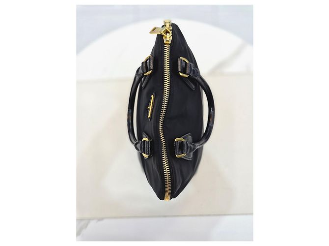 Prada Borsa Tote in nylon e pelle Saffiano Nero - vista 3