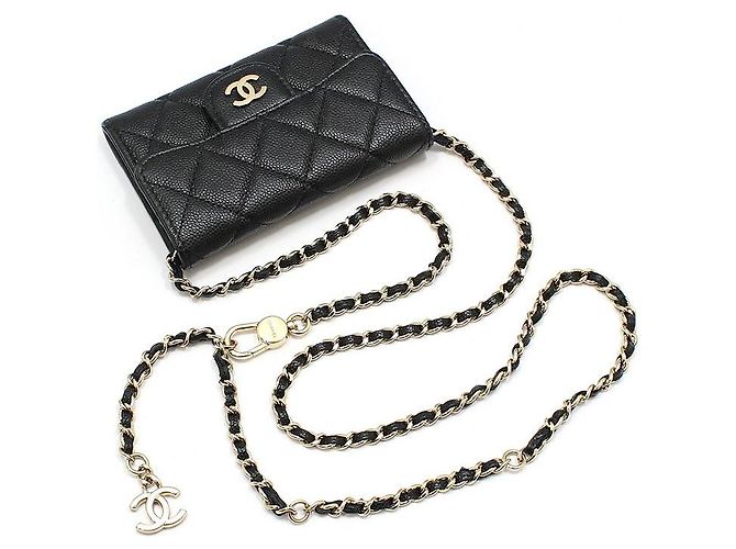 Chanel Classic Black Caviar Gold Mini Gürteltasche mit Kette Schwarz - Ansicht 3