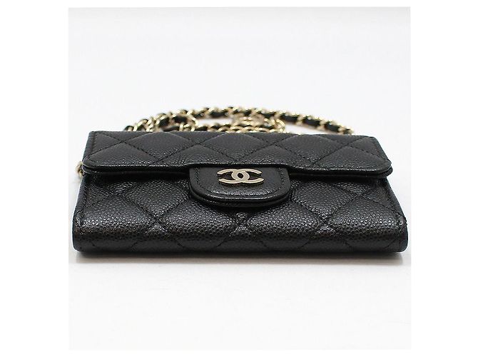 Chanel Classic Black Caviar Gold Mini Gürteltasche mit Kette Schwarz - Ansicht 5