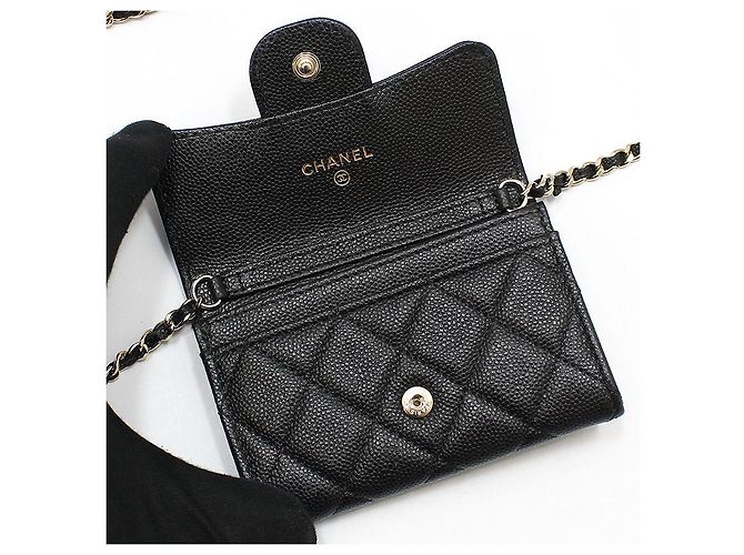 Chanel Classic Black Caviar Gold Mini Gürteltasche mit Kette Schwarz - Ansicht 6