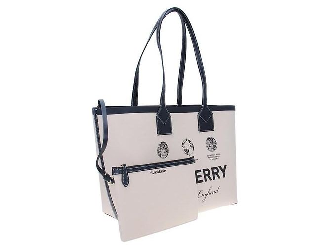 Burberry Bolso Tote London de algodón con estampado Label - Medium Multicolor - vista 2
