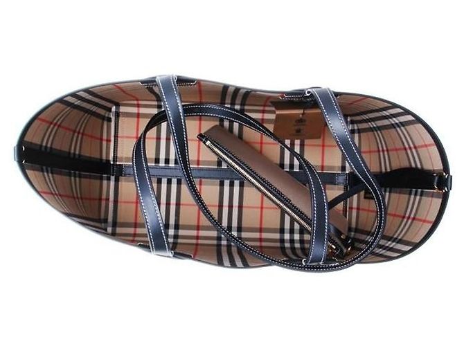 Burberry Bolso Tote London de algodón con estampado Label - Medium Multicolor - vista 4
