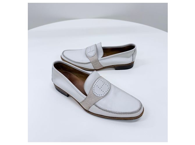Hermès Mocassini in pelle bianchi Bianco - vista 2