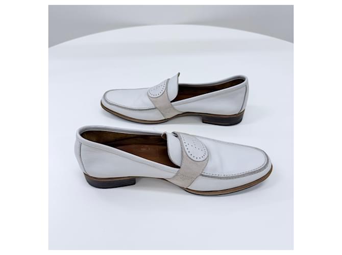 Hermès Mocassini in pelle bianchi Bianco - vista 4