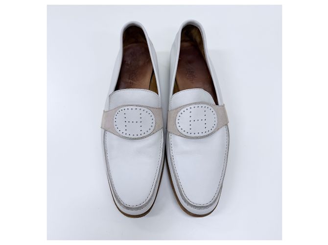 Hermès Mocassini in pelle bianchi Bianco - vista 6
