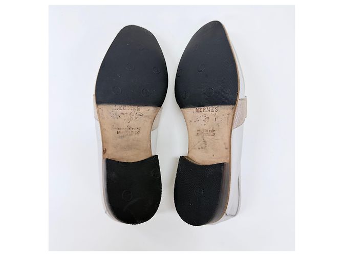 Hermès Mocassini in pelle bianchi Bianco - vista 8