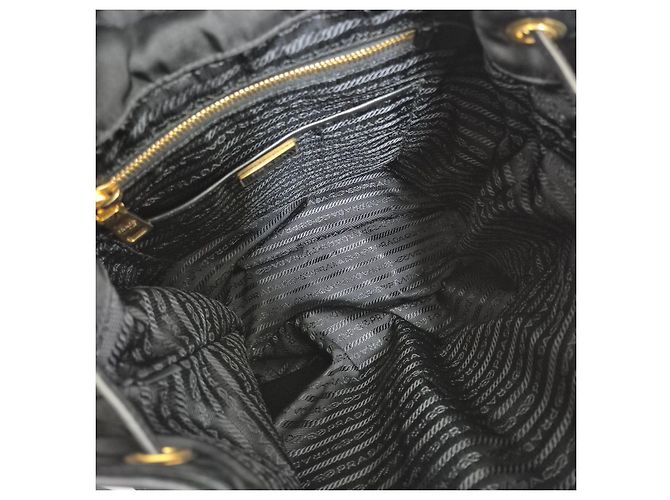Prada Triangle Logo Nylon Backpack Black - view 9