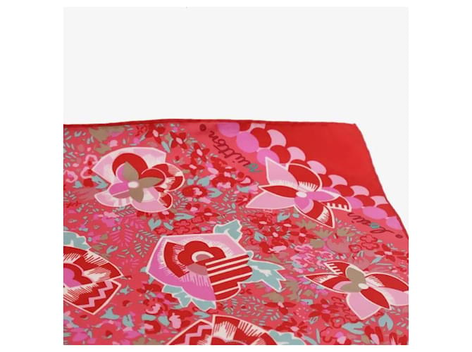 Louis Vuitton Sciarpa a fiori rosso e rosa - vista 3