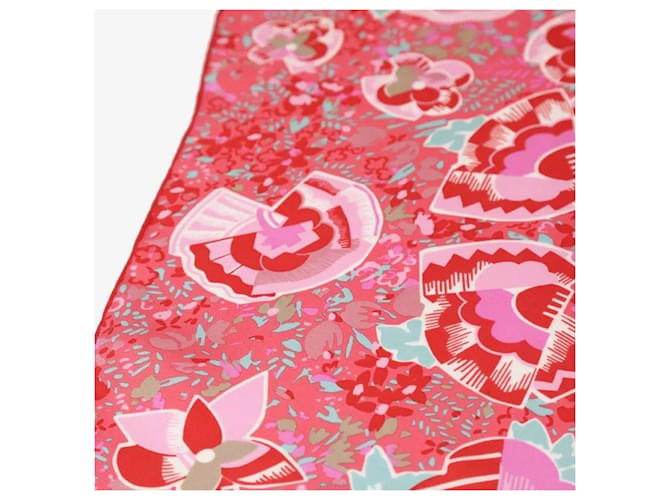 Louis Vuitton Sciarpa a fiori rosso e rosa - vista 4