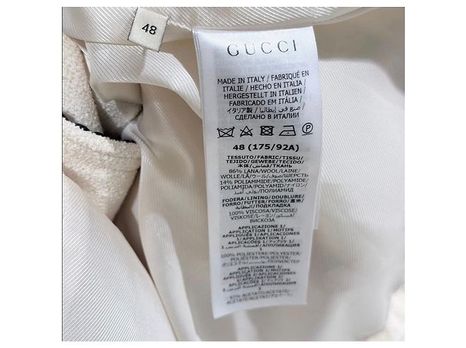 Gucci Embroidered Wool Tweed Jacket White - view 6