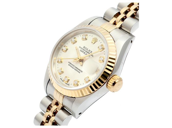 Rolex Orologio Combo Donna Datejust Quadrante Argento con Diamanti Aftermarket - vista 10