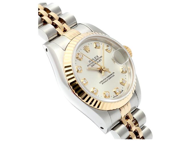 Rolex Orologio Combo Donna Datejust Quadrante Argento con Diamanti Aftermarket - vista 11
