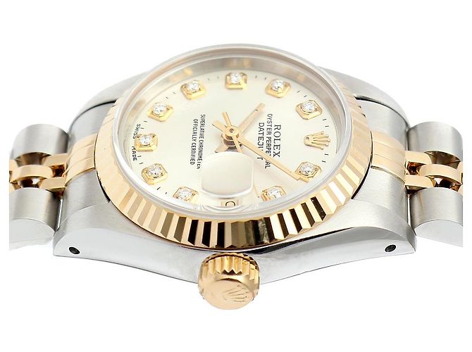 Rolex Orologio Combo Donna Datejust Quadrante Argento con Diamanti Aftermarket - vista 12