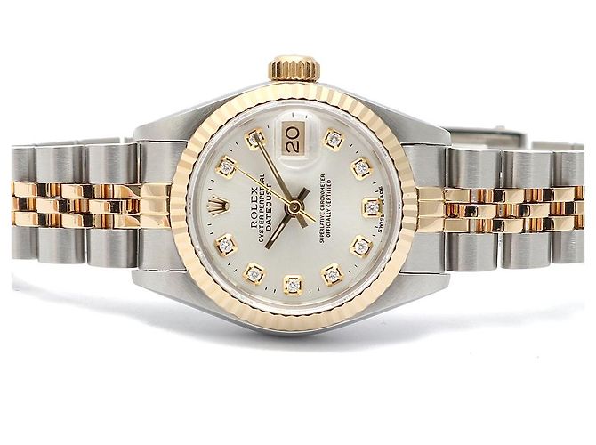 Rolex Orologio Combo Donna Datejust Quadrante Argento con Diamanti Aftermarket - vista 17