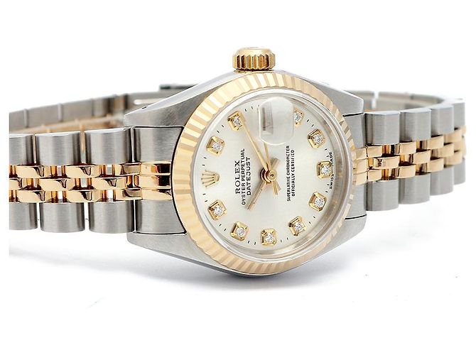 Rolex Orologio Combo Donna Datejust Quadrante Argento con Diamanti Aftermarket - vista 18