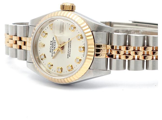 Rolex Orologio Combo Donna Datejust Quadrante Argento con Diamanti Aftermarket - vista 19
