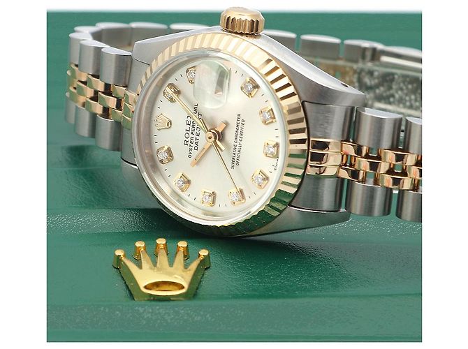 Rolex Orologio Combo Donna Datejust Quadrante Argento con Diamanti Aftermarket - vista 23