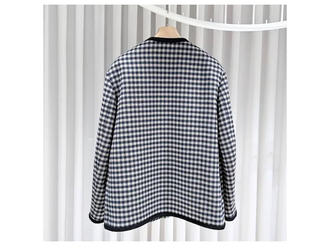 Gucci Wool Gingham Jacket Interlocking Check Jacket Brown - view 6
