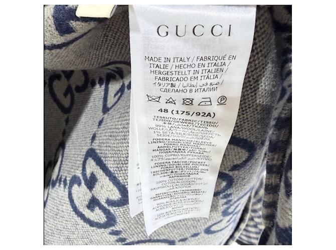 Gucci Wool Gingham Jacket Interlocking Check Jacket Brown - view 7